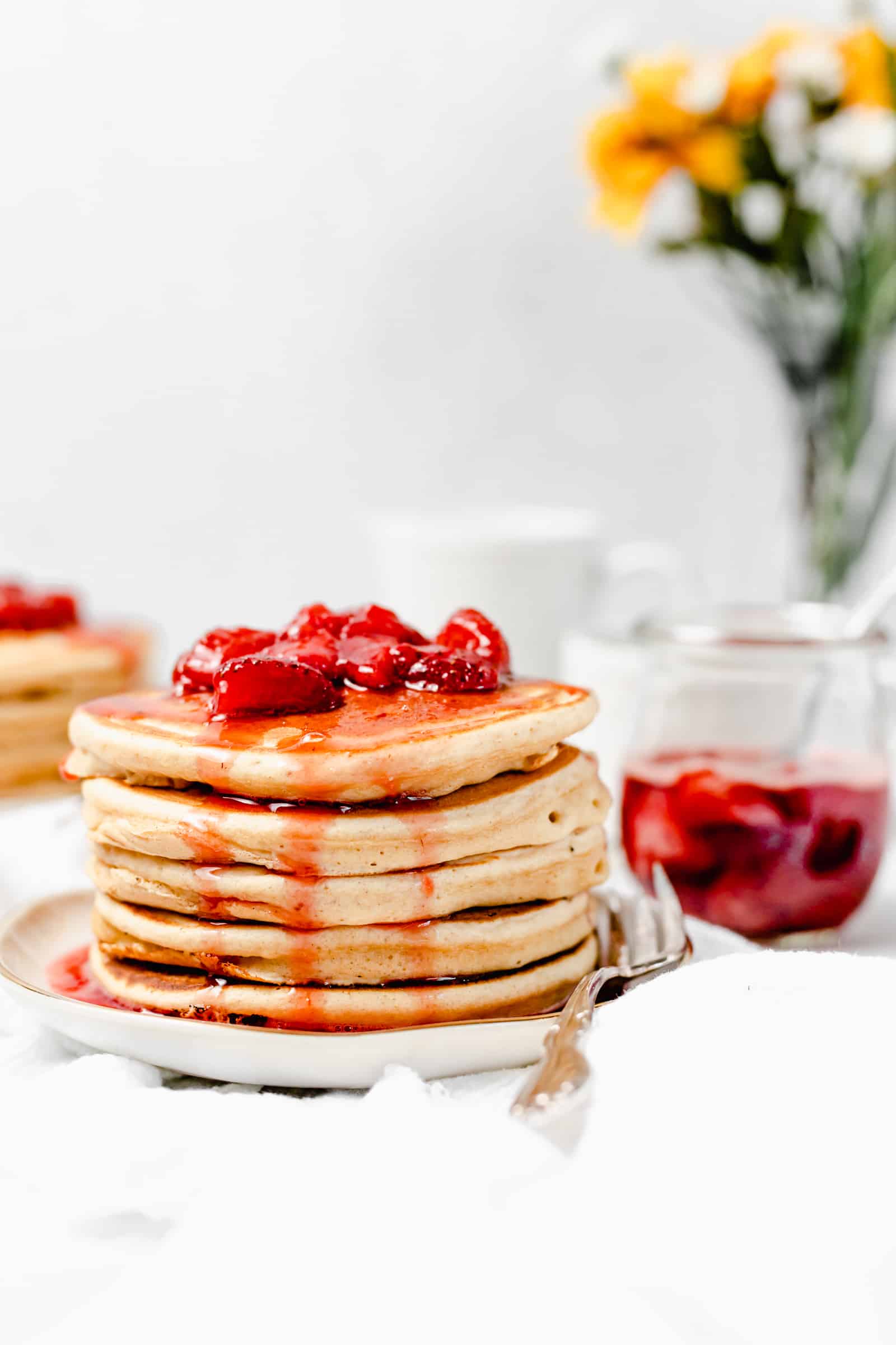 The Best Protein Pancakes Recipe with Strawberry Syrup Baked Ambrosia
